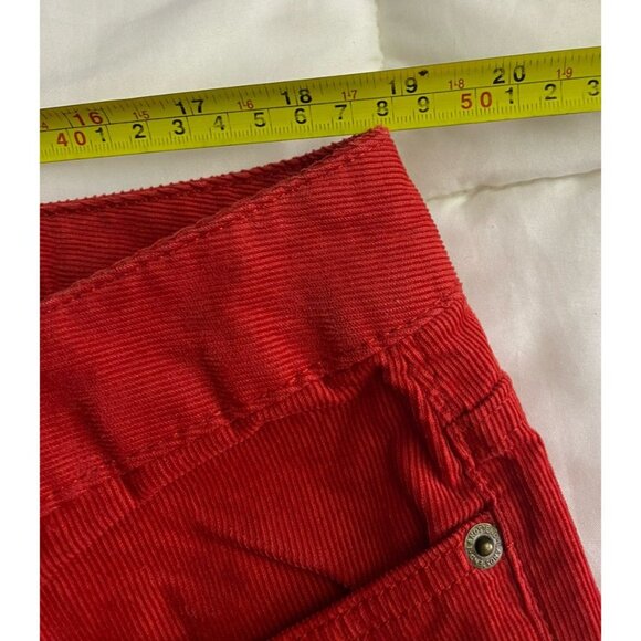 Lands End Womans Vermilion Red Fit 1 Size 18 Straight Leg Corduroy Pants Pockets - Picture 11 of 13